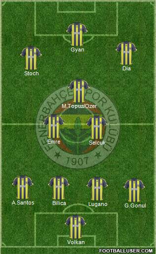 Fenerbahçe SK Formation 2010