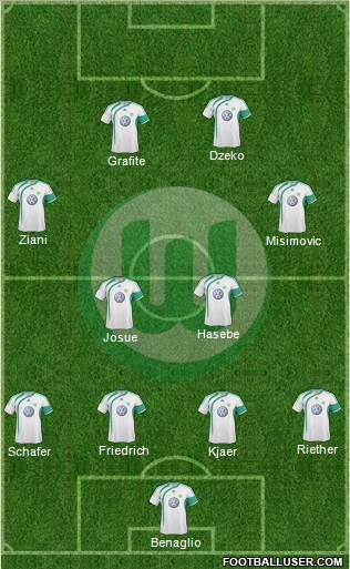 VfL Wolfsburg 4-2-2-2 football formation