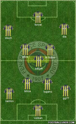 Fenerbahçe SK Formation 2010