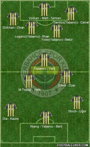Fenerbahçe SK Formation 2010