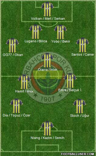 Fenerbahçe SK Formation 2010