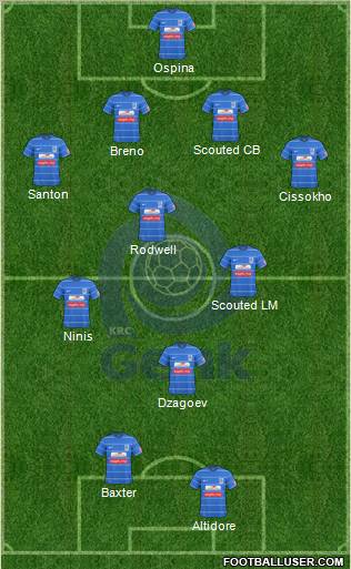 K Racing Club Genk 4-1-2-3 football formation