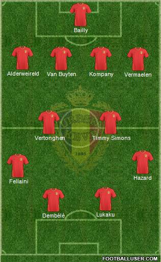 Belgium 4-4-2 football formation