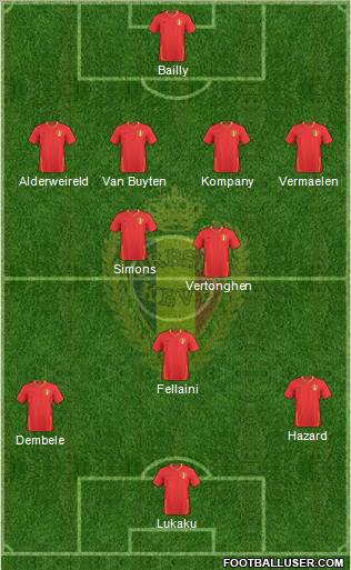 Belgium 4-3-3 football formation