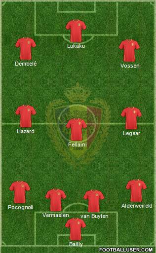 Belgium 4-3-3 football formation