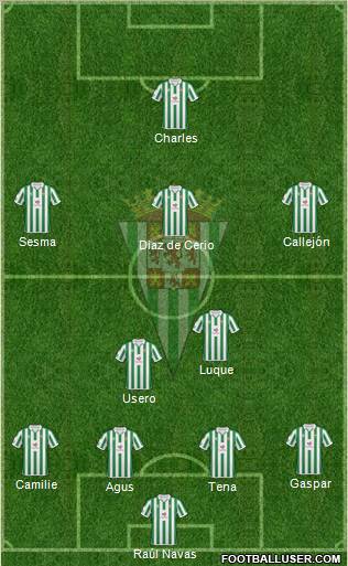 Córdoba C.F., S.A.D. football formation