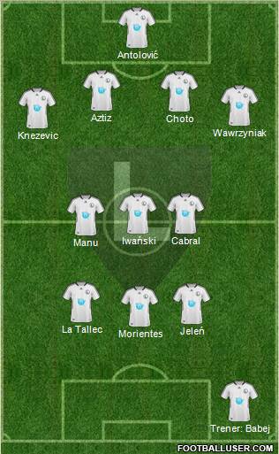 Legia Warszawa 4-3-3 football formation