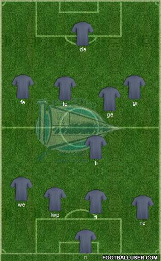 D. Alavés S.A.D. 4-1-4-1 football formation