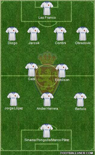 R. Zaragoza S.A.D. 4-2-3-1 football formation