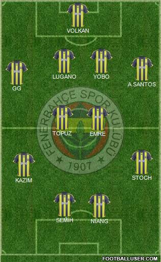 Fenerbahçe SK Formation 2010