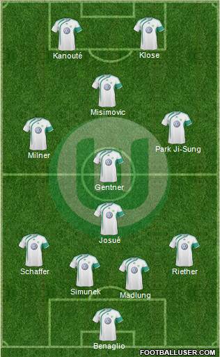 VfL Wolfsburg 4-1-3-2 football formation