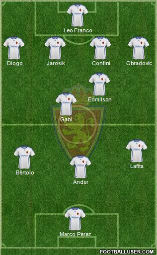 R. Zaragoza S.A.D. 4-2-3-1 football formation