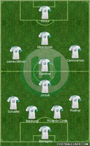 VfL Wolfsburg 4-4-1-1 football formation