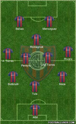 San Lorenzo de Almagro 3-4-1-2 football formation