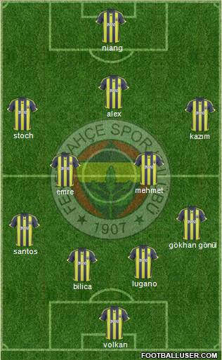Fenerbahçe SK Formation 2010