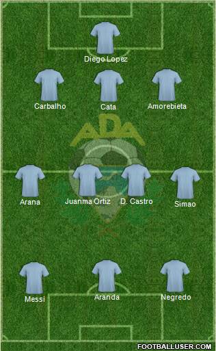 A.D. Alcorcón 3-4-3 football formation