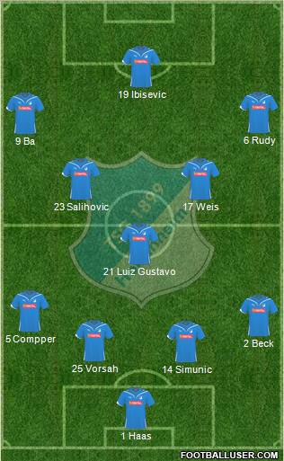 TSG 1899 Hoffenheim 4-5-1 football formation