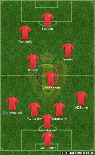 Belgium 5-4-1 football formation