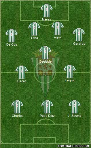 Córdoba C.F., S.A.D. football formation