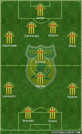 FC Nantes 4-1-3-2 football formation