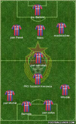 CSKA Moscow 3-5-1-1 football formation