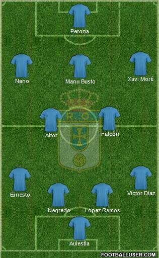 Real Oviedo S.A.D. 4-3-2-1 football formation