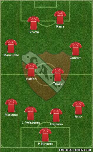 Independiente football formation