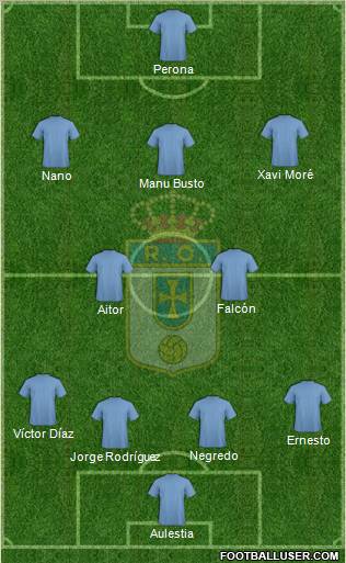 Real Oviedo S.A.D. 4-1-3-2 football formation