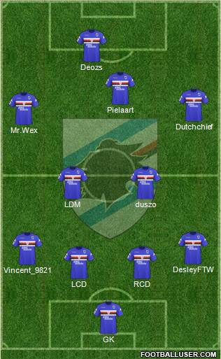 Sampdoria football formation