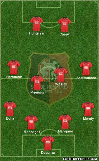 Stade Rennais Football Club 4-4-2 football formation