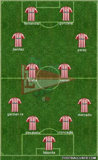 Estudiantes de La Plata 4-2-4 football formation