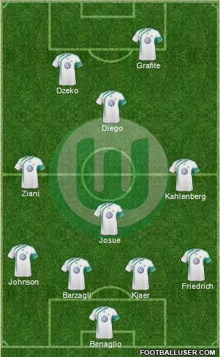 VfL Wolfsburg 4-1-3-2 football formation