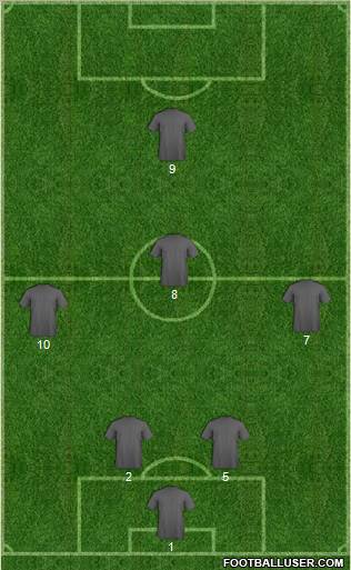 Pro Evolution Soccer Team 4-2-4 football formation