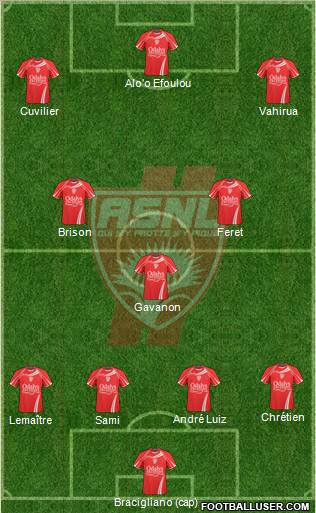 A.S. Nancy Lorraine 4-3-3 football formation