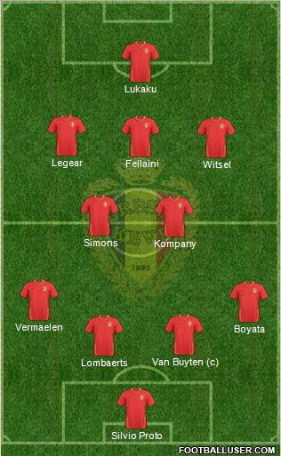 Belgium 4-2-3-1 football formation