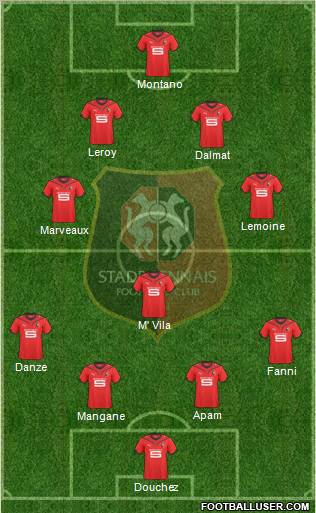 Stade Rennais Football Club 4-5-1 football formation