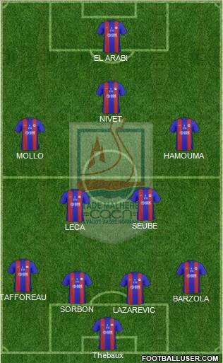 Stade Malherbe Caen Basse-Normandie 4-2-3-1 football formation