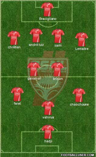 A.S. Nancy Lorraine 4-2-3-1 football formation