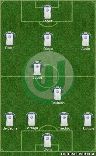 VfL Wolfsburg 4-1-3-2 football formation