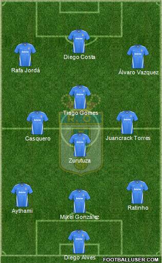 Real Oviedo S.A.D. 3-4-3 football formation