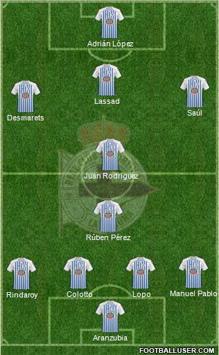 R.C. Deportivo de La Coruña S.A.D. 4-2-3-1 football formation