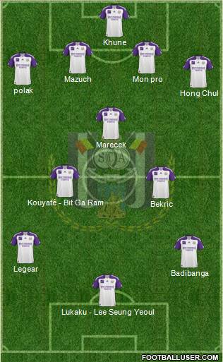 RSC Anderlecht football formation