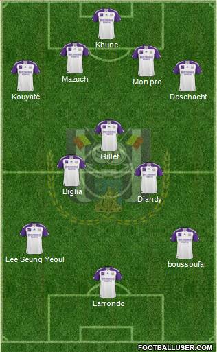 RSC Anderlecht football formation