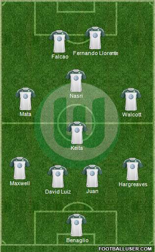 VfL Wolfsburg 4-1-3-2 football formation