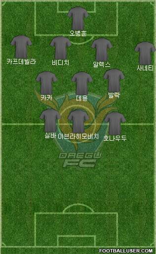 Daegu FC Formation 2010