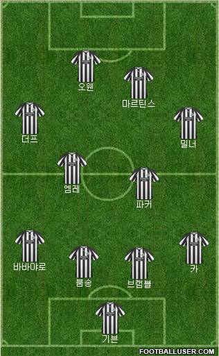 Newcastle United Formation 2010