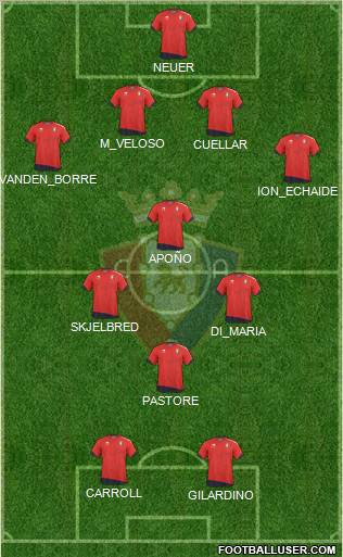 C. At. Osasuna 4-3-1-2 football formation