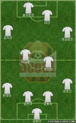 FC Seoul 4-2-2-2 football formation