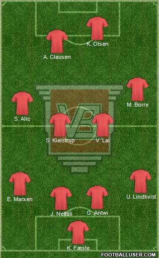 Vejle Boldklub Formation 2010