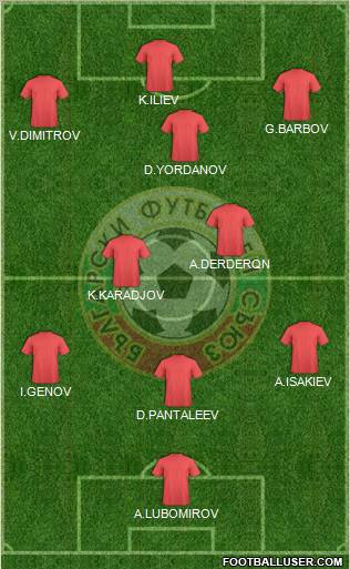 Bulgaria 5-4-1 football formation